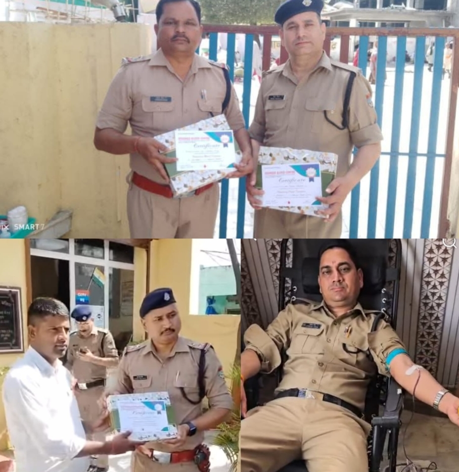 कलियर पुलिस ने समाज सेवा व मानवता की पेश की मिसाल,किया रक्तदान,,,