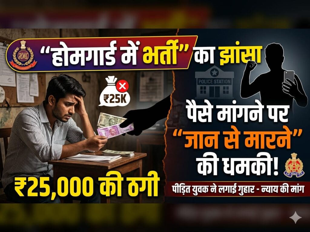 बेलड़ा गांव निवासी एक युवक से होमगार्ड में भर्ती कराने का झांसा देकर 25 हजार रुपये की की धोखाधड़ी ,,,