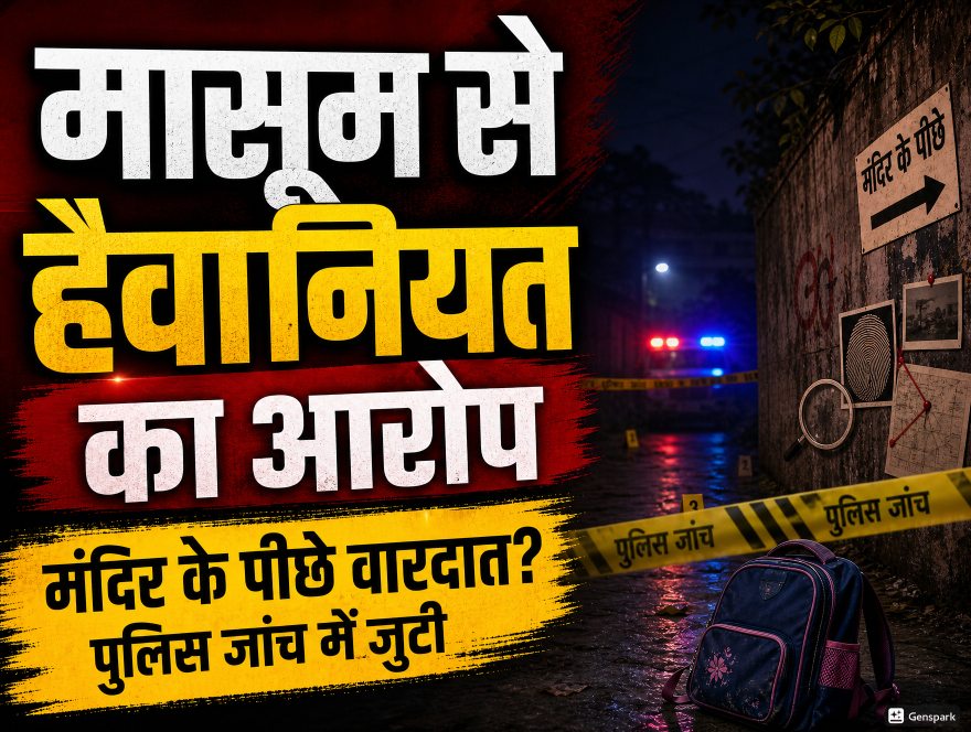 गांव की एक 9 वर्षीय छात्रा के साथ दुष्कर्म किए जाने का आरोप कक्षा छह में पढ़ने वाले 13 वर्षीय किशोर पर लगा आरोप,,,