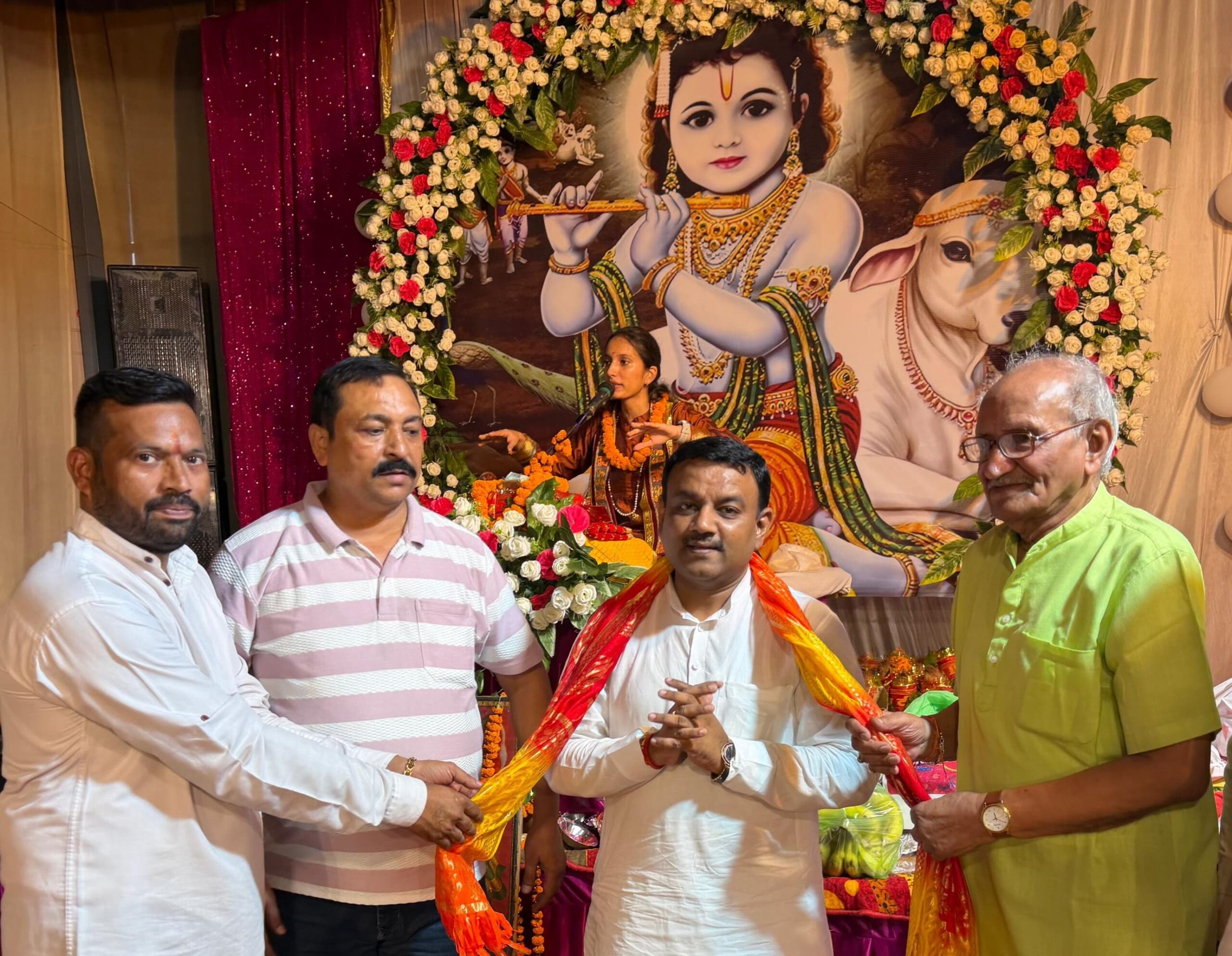 कथा में भगवान श्रीकृष्ण की लीलाओं का किया मनोहारी वर्णन,पूर्व मेयर ने प्रभु भक्ति का किया रसपान ,,,